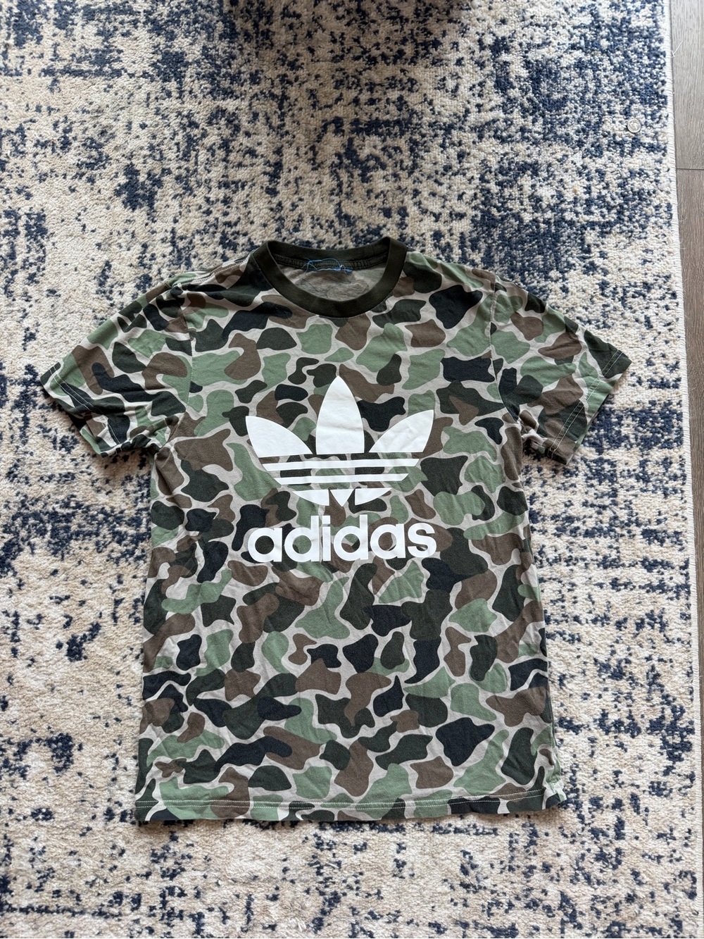 adidas mens Camo Logo Tee - Green Camouflage